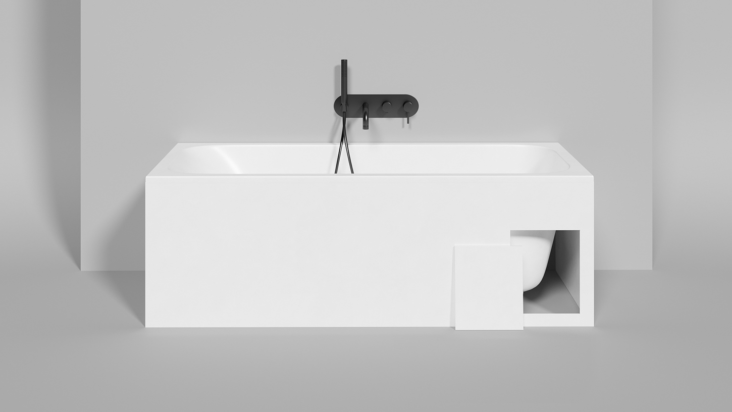 Ванна встраиваемая Salini S-Sense Orlanda 102117M 170x75x60 (белый матовый), донный клапан, сифон,  слив-перелив