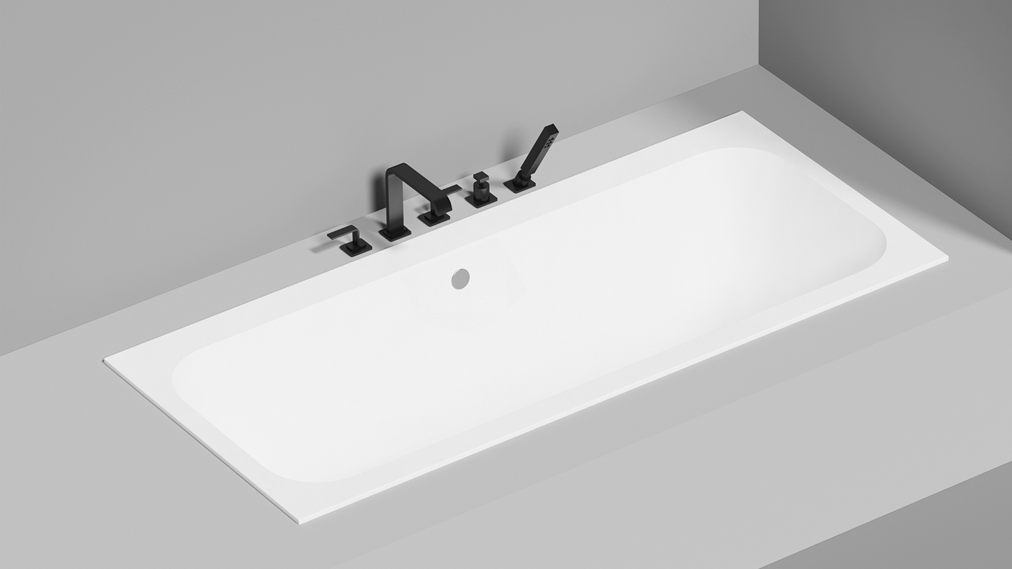 Ванна встраиваемая Salini S-Stone Orlanda Axis 103222M 180x80x60 (белый матовый), без донного клапана