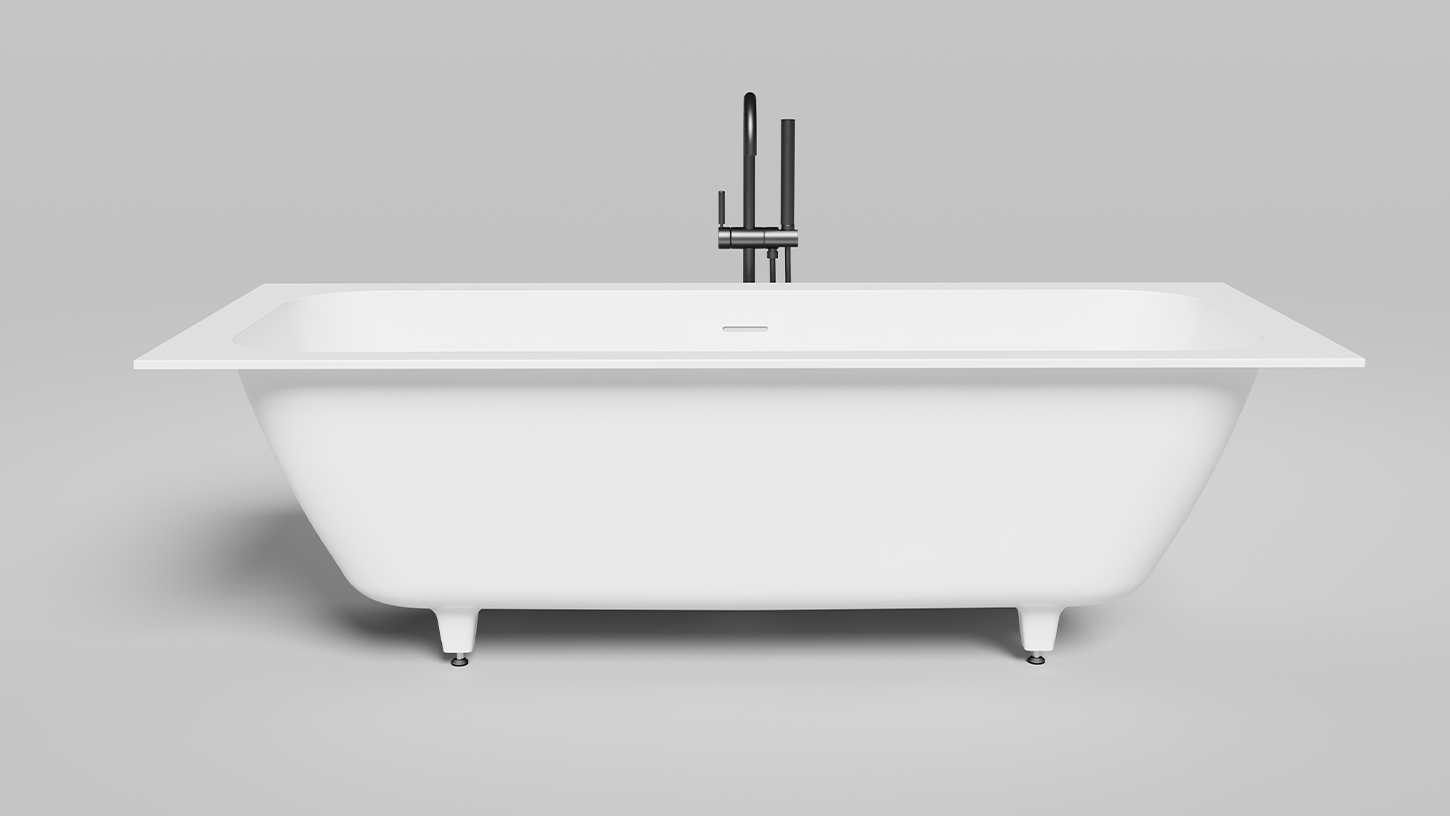Ванна встраиваемая Salini S-Sense Orlanda Axis Kit 103311GF 191x80.5x60 (покраска RAL полностью, глянцевый), донный клапан, сифон, слив-перелив