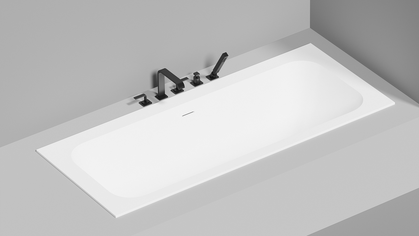 Ванна встраиваемая Salini S-Sense Orlanda Axis Kit 103311GF 191x80.5x60 (покраска RAL полностью, глянцевый), донный клапан, сифон, слив-перелив