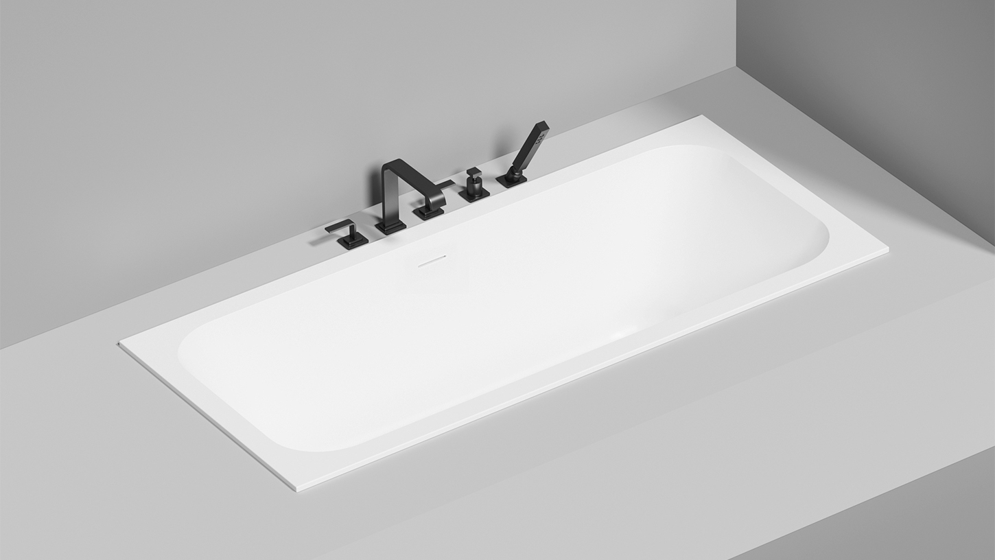 Ванна встраиваемая Salini S-Sense Orlanda Axis Kit 103312G 180x80x60 (белый глянцевый), донный клапан, сифон, слив-перелив