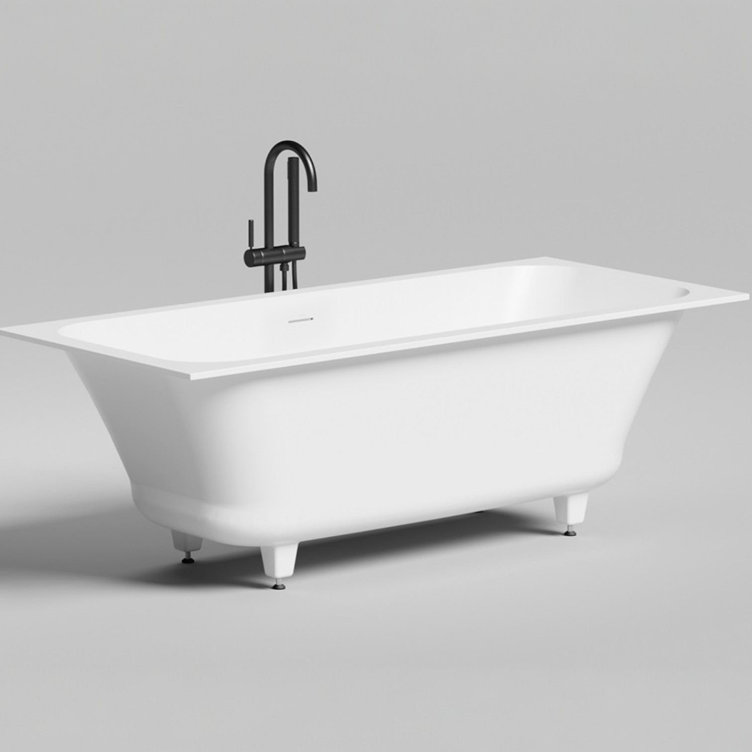 Ванна встраиваемая Salini S-Sense Orlanda Axis Kit 103313M 170x75x60 (белый матовый), донный клапан, сифон, слив-перелив