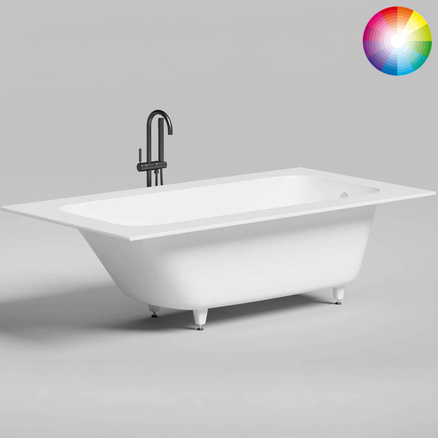 Ванна встраиваемая Salini S-Sense Orlanda Plus 102014GF 190x100.4x60 (покраска RAL полностью, глянцевый), без донного клапана