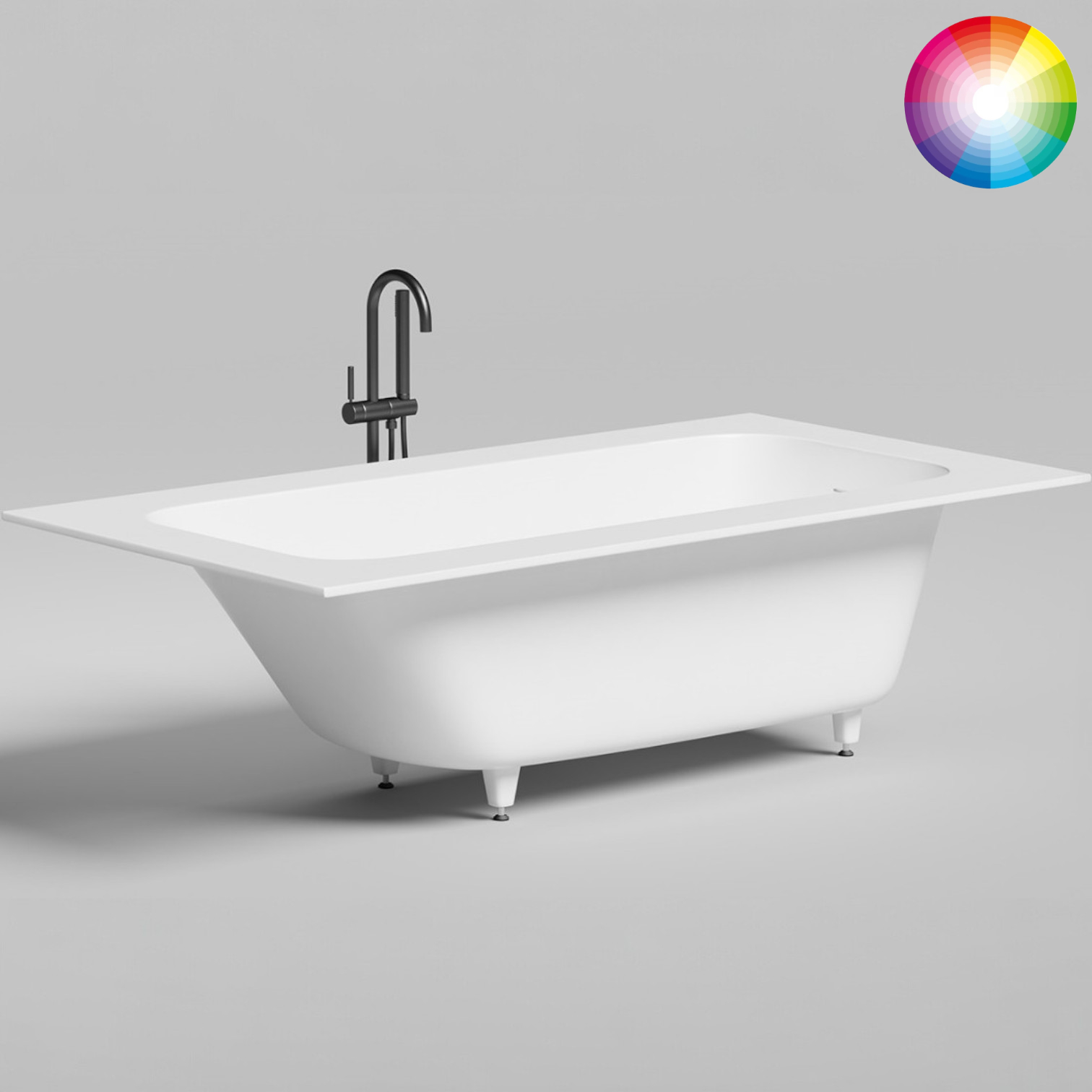Ванна встраиваемая Salini S-Sense Orlanda Plus Kit 102114GF 190x100.4x60 (покраска RAL полностью, глянцевый), донный клапан, сифон, слив-перелив