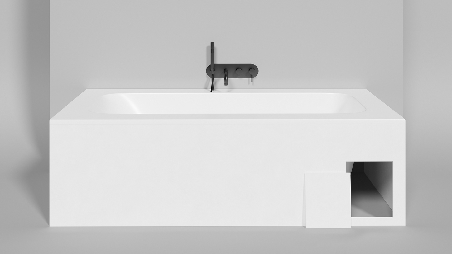 Ванна встраиваемая Salini S-Sense Orlanda Plus Kit 102114GF 190x100.4x60 (покраска RAL полностью, глянцевый), донный клапан, сифон, слив-перелив