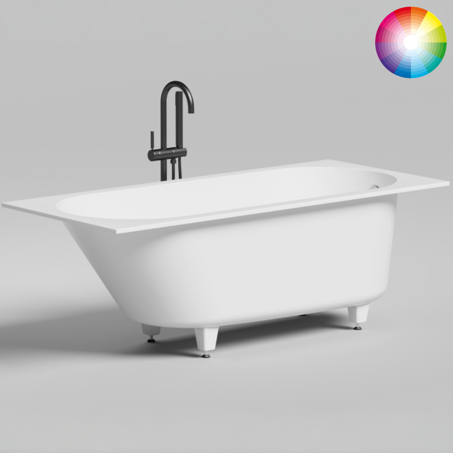Ванна встраиваемая Salini S-Sense Ornella 102314GF 170x80x60 (покраска RAL полностью, глянцевый), без донного клапана