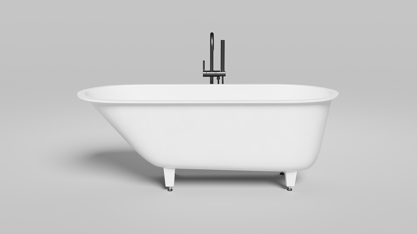 Ванна встраиваемая Salini S-Sense Ornella Kit 102414GF 170x80x60 (покраска RAL полностью, глянцевый),  донный клапан, сифон, слив-перелив