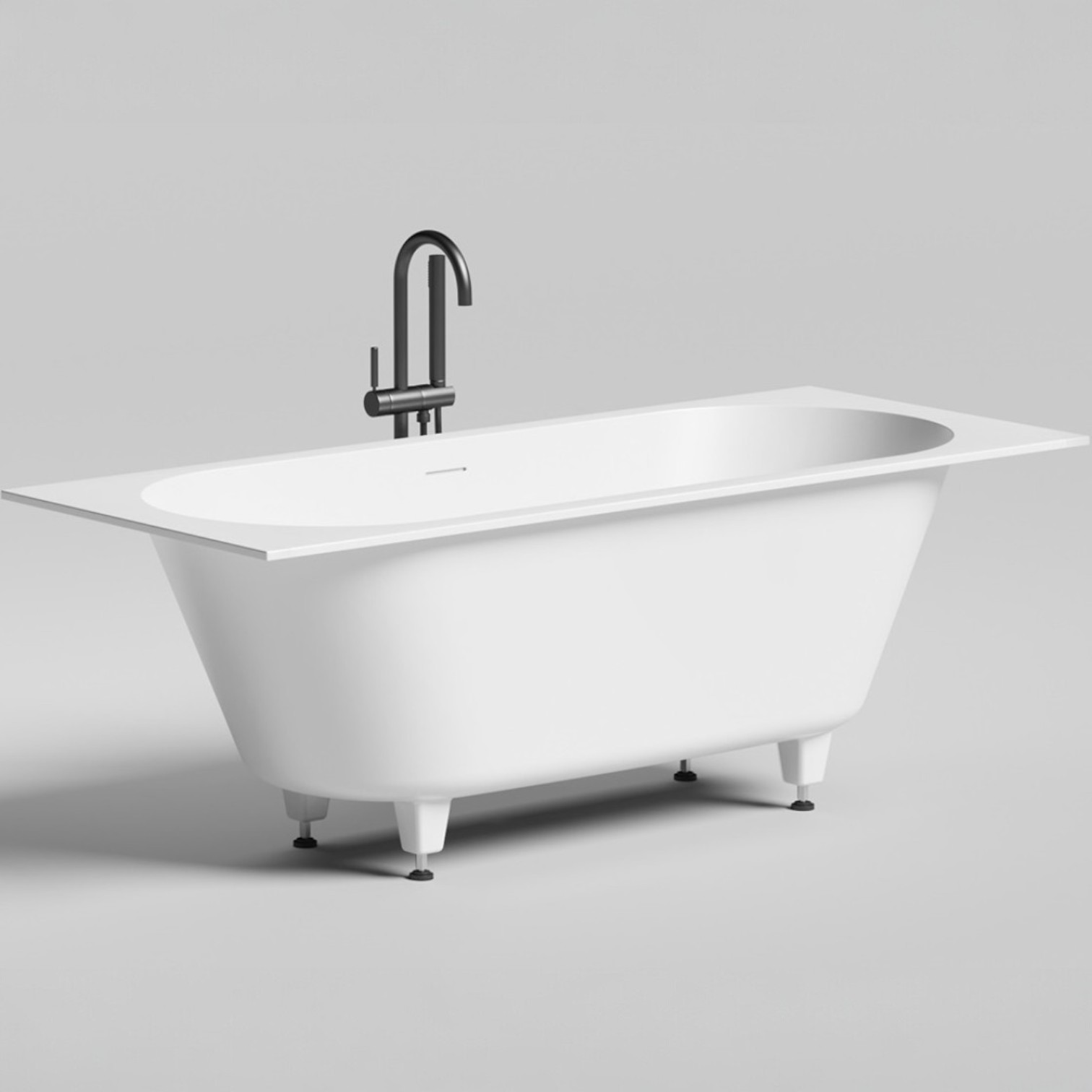 Ванна встраиваемая Salini S-Sense Ornella Axis Kit 103512G 190.5x90.5x63.5 (белый глянцевый), донный клапан, сифон, слив-перелив