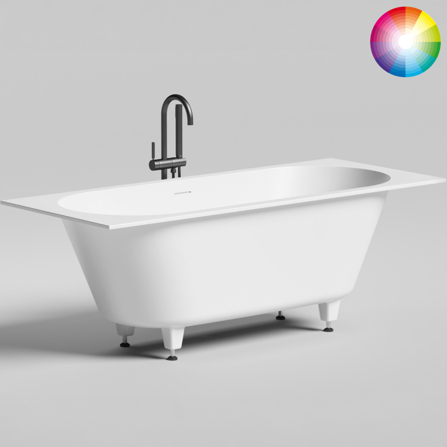 Ванна встраиваемая Salini S-Sense Ornella Axis Kit 103512GF 190.5x90.5x63.5 (покраска RAL полностью, глянцевый), донный клапан, сифон, слив-перелив