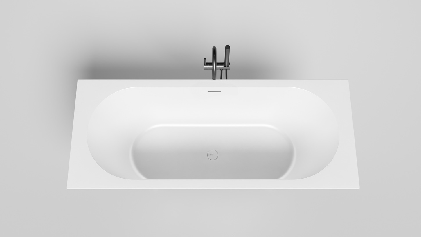 Ванна встраиваемая Salini S-Sense Ornella Axis Kit 104713M 170x70x60 (белый матовый), донный клапан, сифон, слив-перелив