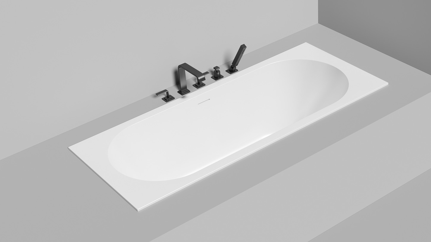 Ванна встраиваемая Salini S-Sense Ornella Axis Kit 104713M 170x70x60 (белый матовый), донный клапан, сифон, слив-перелив