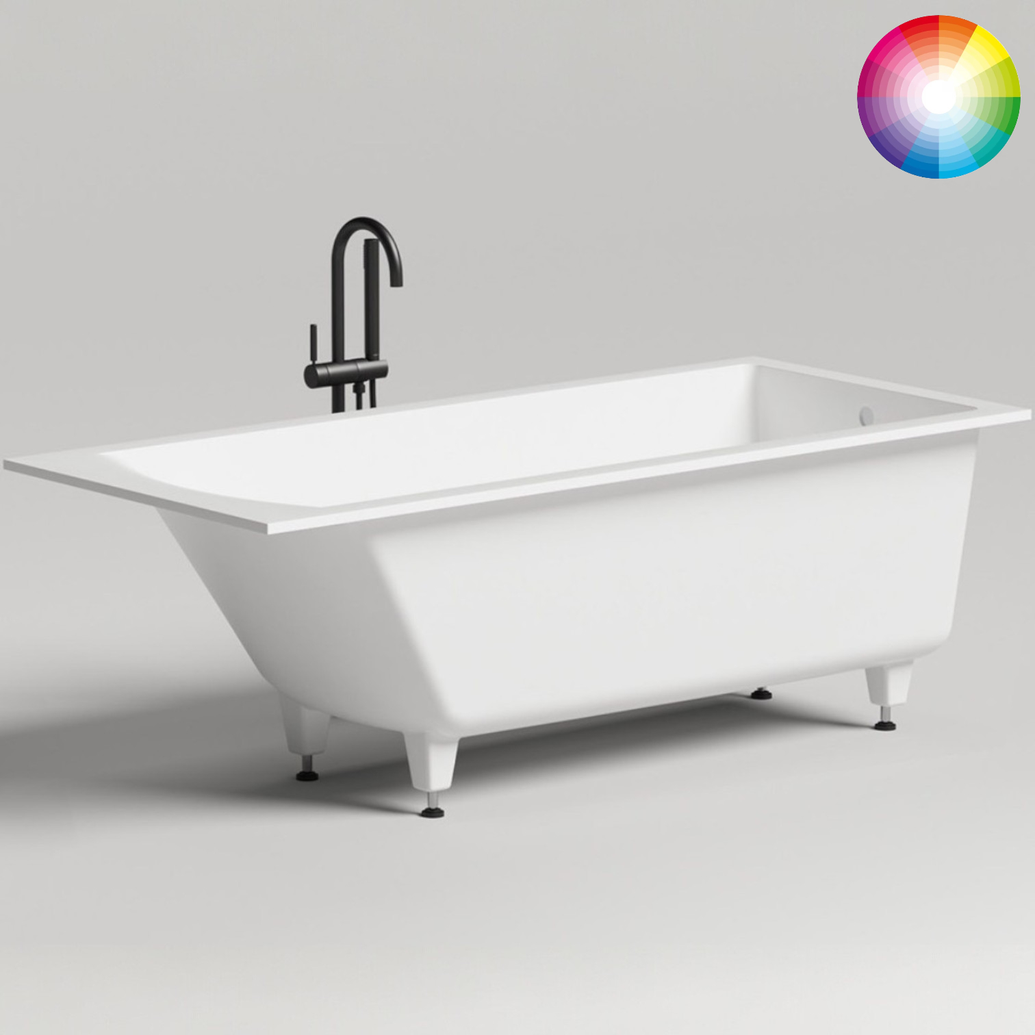 Ванна встраиваемая Salini S-Stone Cascata 104123MF 169.8x74.7x60 (покраска RAL полностью, матовый), без донного клапана