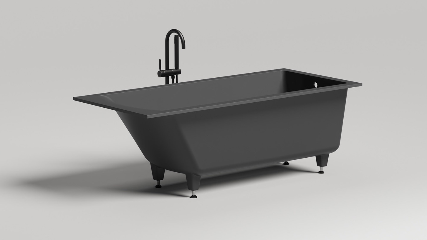 Ванна встраиваемая Salini S-Stone Cascata 104123MF 169.8x74.7x60 (покраска RAL полностью, матовый), без донного клапана