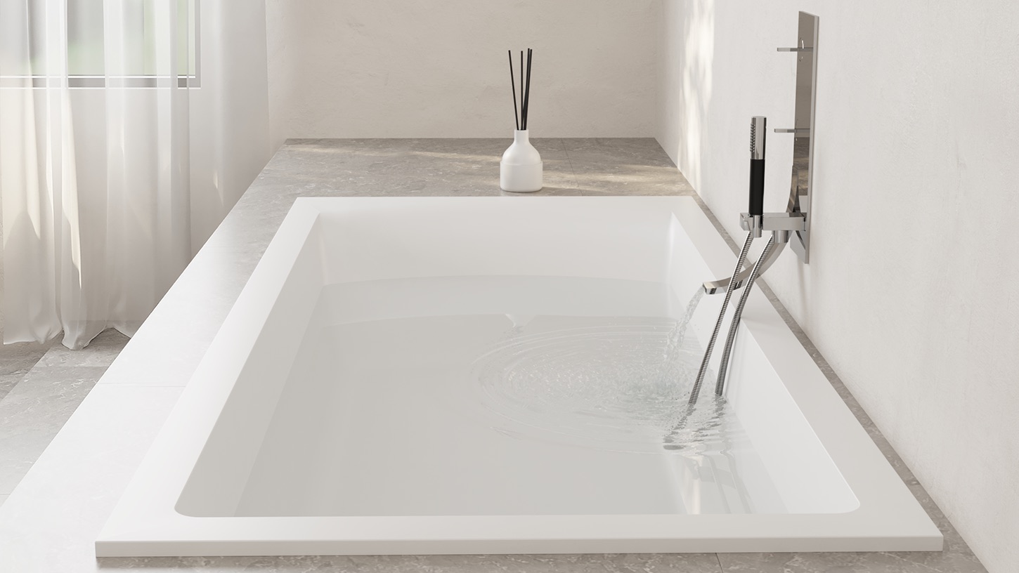 Ванна встраиваемая Salini S-Stone Cascata 104223M 179.6x79.5x60 (белый матовый), без донного клапана