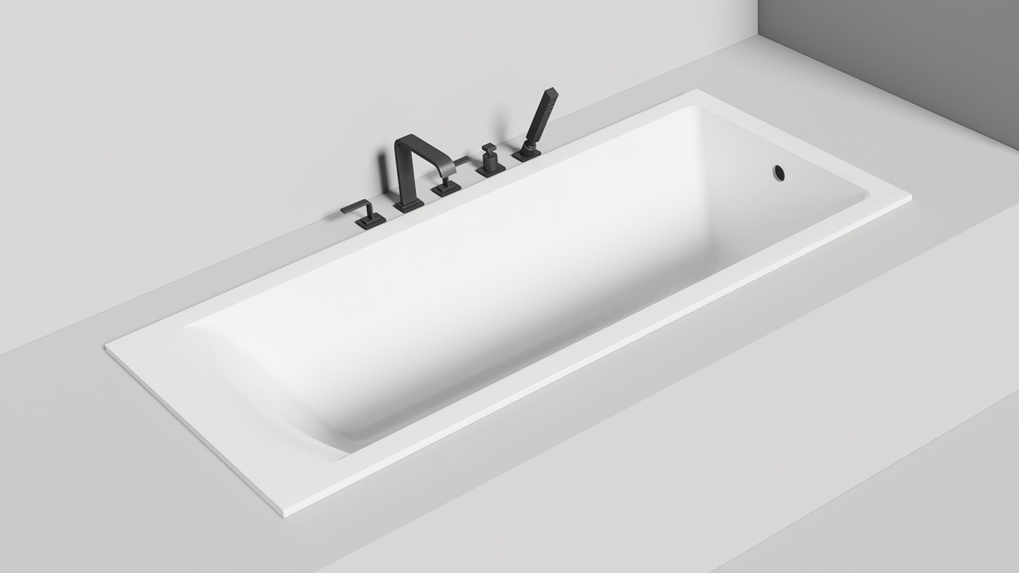 Ванна встраиваемая Salini S-Stone Cascata 104423MF 170x70x55.2 (покраска RAL полностью, матовый), без донного клапана