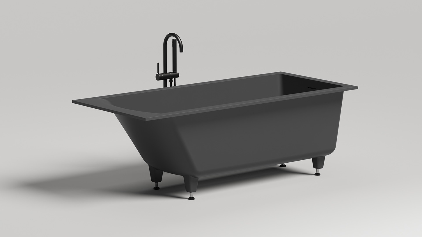Ванна встраиваемая Salini S-Stone Cascata Kit 104523MF 179.6x79.5x60 (покраска RAL полностью, матовый), донный клапан, сифон, слив-перелив