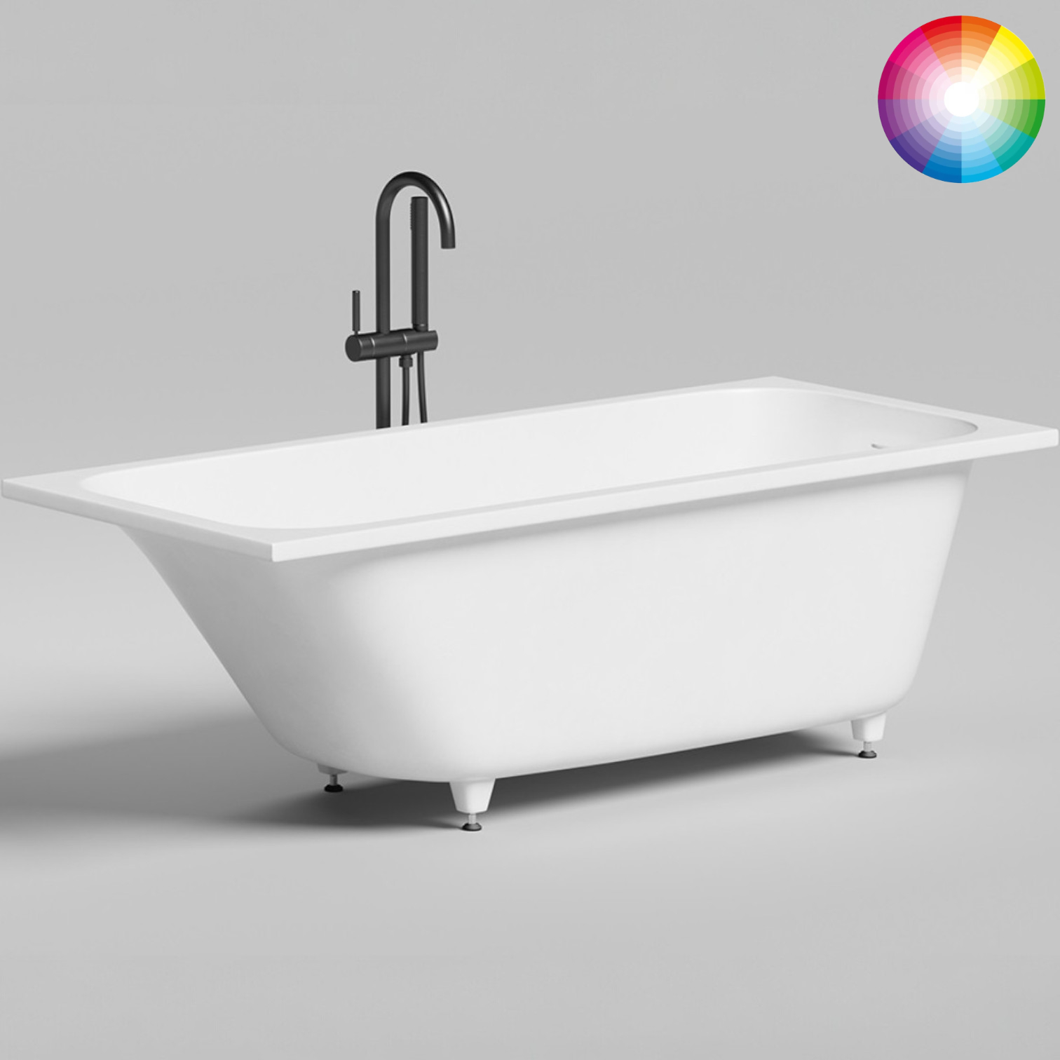 Ванна встраиваемая Salini S-Stone Orlanda 102125MF 160x70x 60 (покраска RAL полностью, матовый), донный клапан, сифон,  слив-перелив 