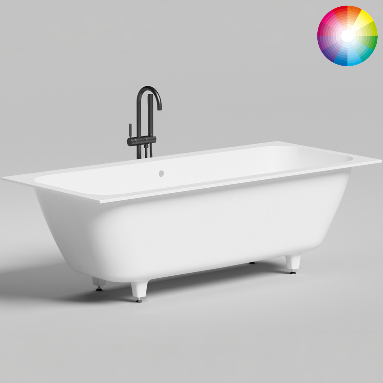 Ванна встраиваемая Salini S-Stone Orlanda Axis 103222MF 180x80x60 (покраска RAL полностью, матовый), без донного клапана
