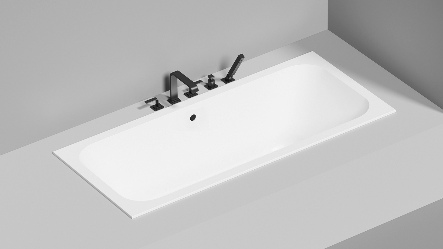Ванна встраиваемая Salini S-Stone Orlanda Axis 103223MF 170x75x60 (покраска RAL полностью, матовый), без донного клапана