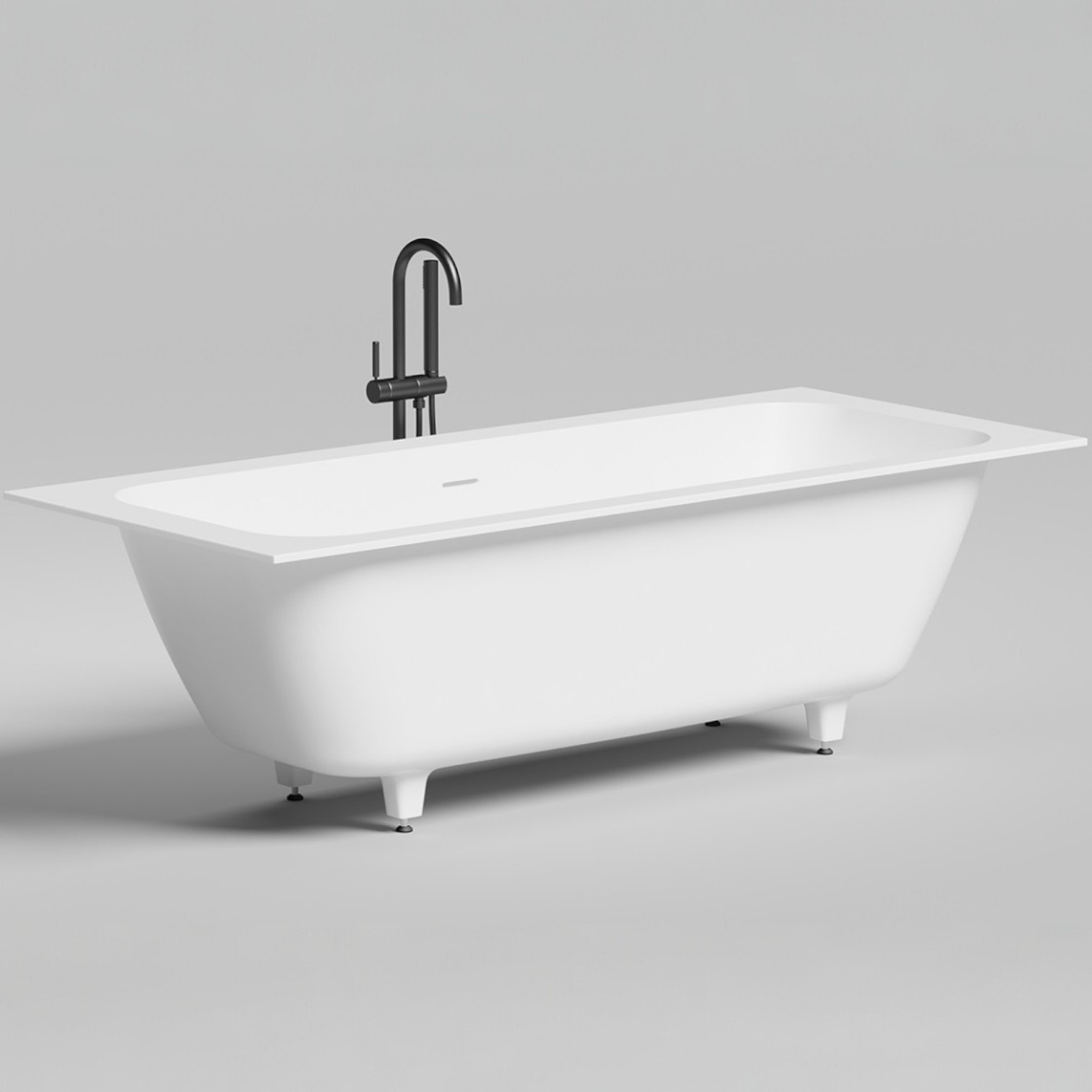Ванна встраиваемая Salini S-Stone Orlanda Axis Kit 103321M 190.5x79.5x60 (белый матовый), донный клапан, сифон, слив-перелив