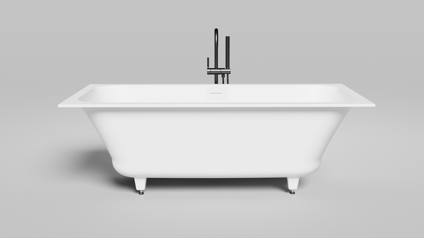 Ванна встраиваемая Salini S-Stone Orlanda Axis Kit 103323M 170x75x60 (белый матовый), донный клапан, сифон, слив-перелив