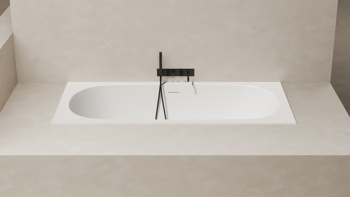 Ванна встраиваемая Salini S-Stone Ornella Axis 103422MF 190.5x90.5x63.5 (покраска RAL полностью, матовый), без донного клапана
