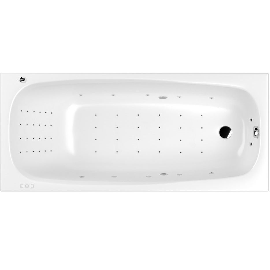 Ванная пристенная акриловая Whitecross Layla NANO 0102.180080.100.NANO.CR 180x80 (белый глянцевый, хром), каркас, слив-перелив