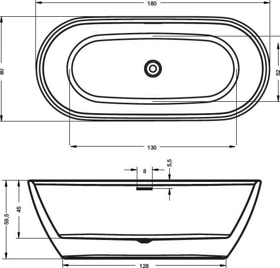 Ванна отдельностоящая Riho Inspire FS B085001005 180x80