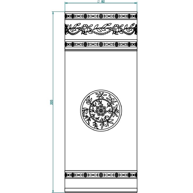 Ваза фарфоровая настольная THG Marquise noir decor Or A7F-A02-4609 (золотой, черный, белый)