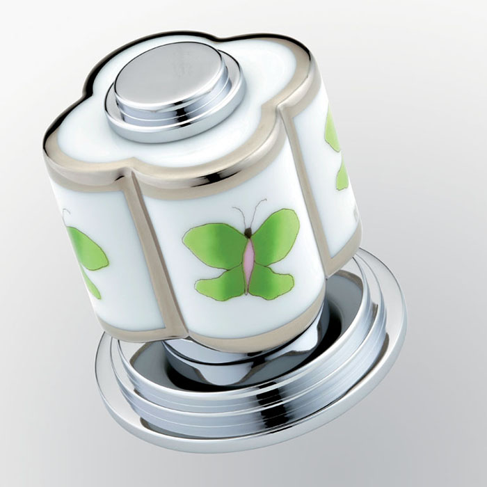 Вентиль смесителя для раковины THG Capucine Vert Decor Platine A7E-A02-35 (платина, зеленый, белый)