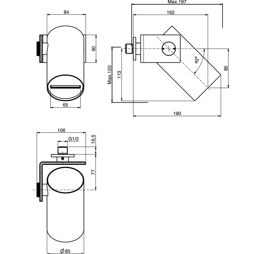 Верхний душ настенный 8см Fima Carlo Frattini Soffioni F5919OR (золотой)