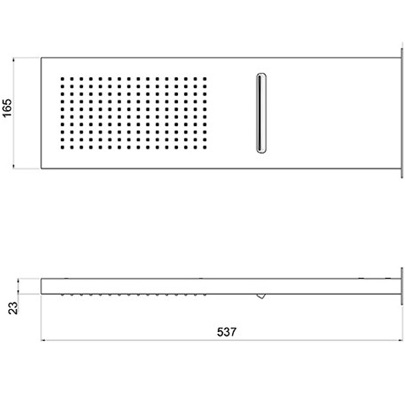 Верхний душ настенный Almar Smart Dual Flow E044199.MS 53.7х16.5 (нержавеющая сталь)