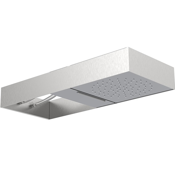 Верхний душ настенный 25.5x25.5 см. Fima Carlo Frattini Wellness F2992SCR (хром, нержавеющая сталь), 2 вида струи