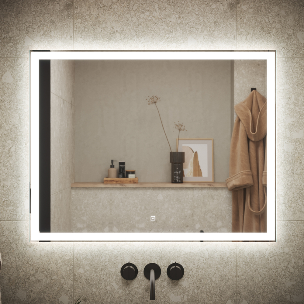 Зеркало Sancos City 2.0 CI2.900 90x70 см. с подсветкой, часами, подогревом, Bluetooth