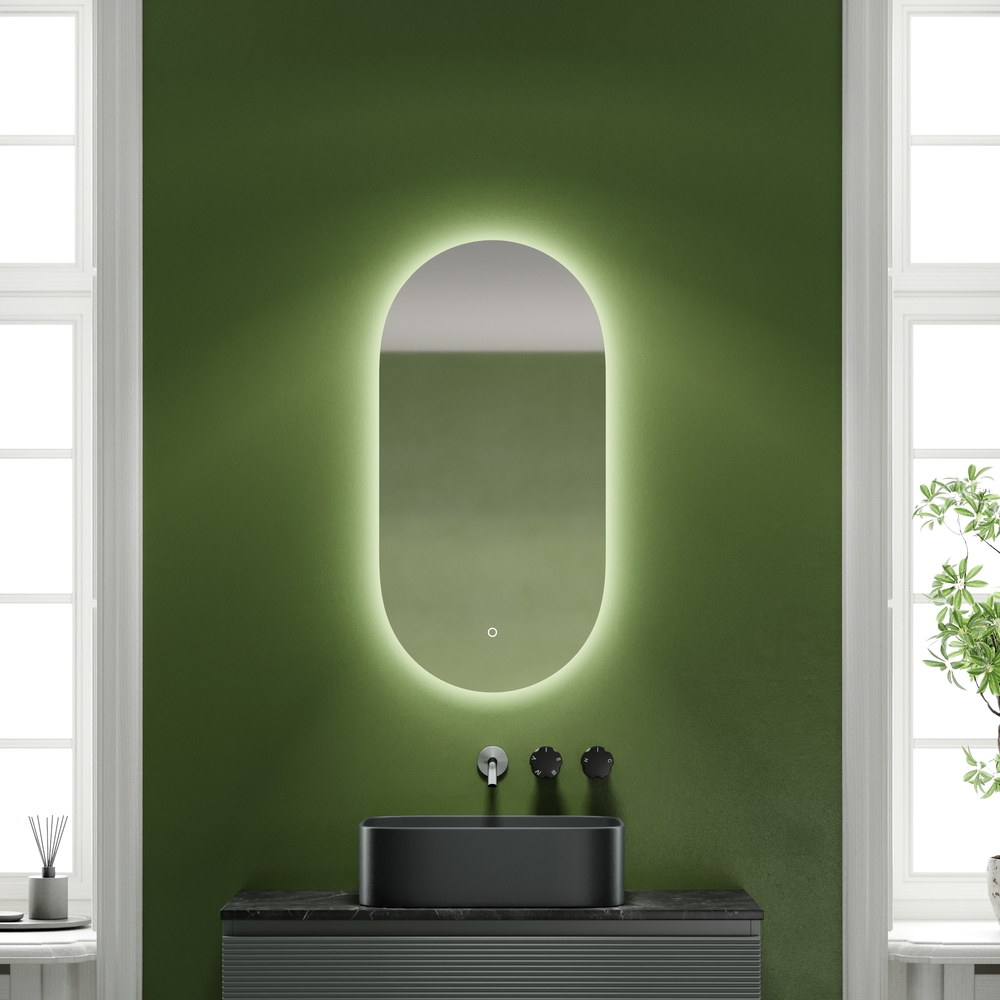 Зеркало Sancos Овал (Oval) OV45C 45х90, с фоновой подсветкой