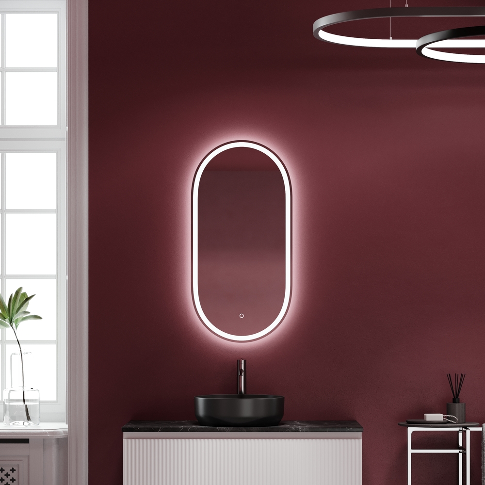 Зеркало Sancos Овал (Oval) OV45F 45х90, с фронтальной подсветкой