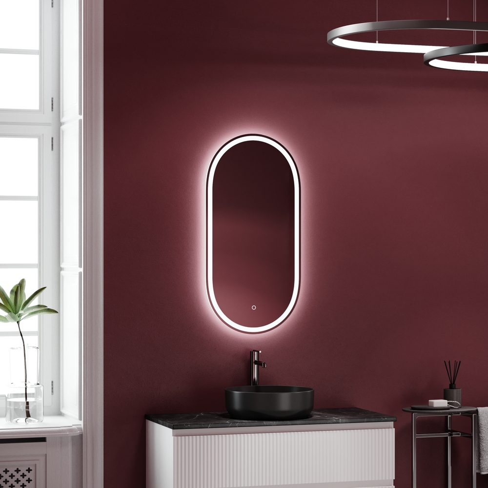 Зеркало Sancos Овал (Oval) OV45F 45х90, с фронтальной подсветкой