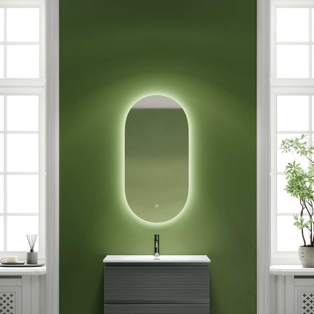 Зеркало Sancos Овал (Oval) OV55C 55х105, с фоновой подсветкой
