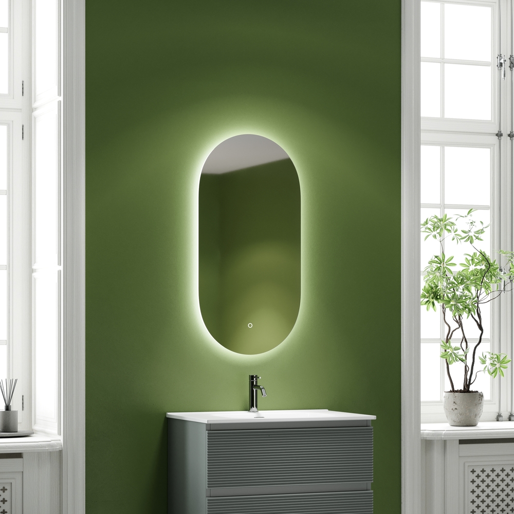 Зеркало Sancos Овал (Oval) OV55C 55х105, с фоновой подсветкой