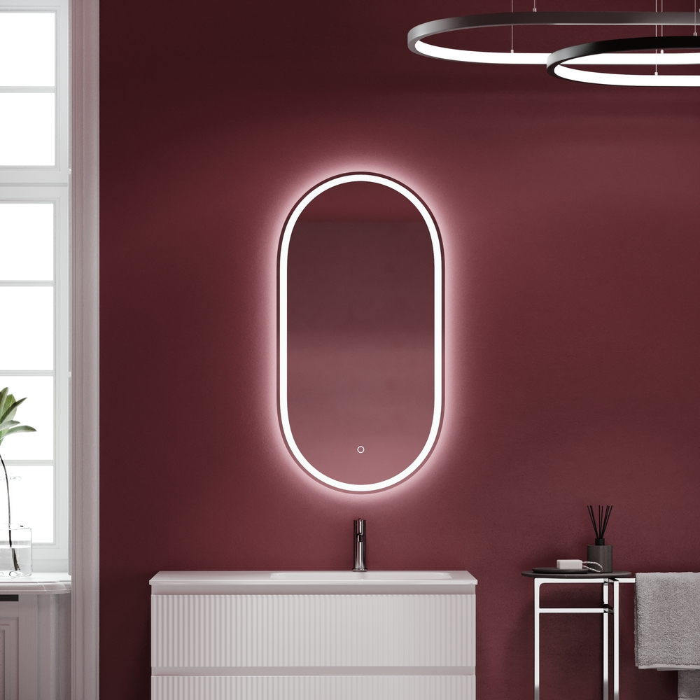 Зеркало Sancos Овал (Oval) OV55F 55х105, с фронтальной подсветкой