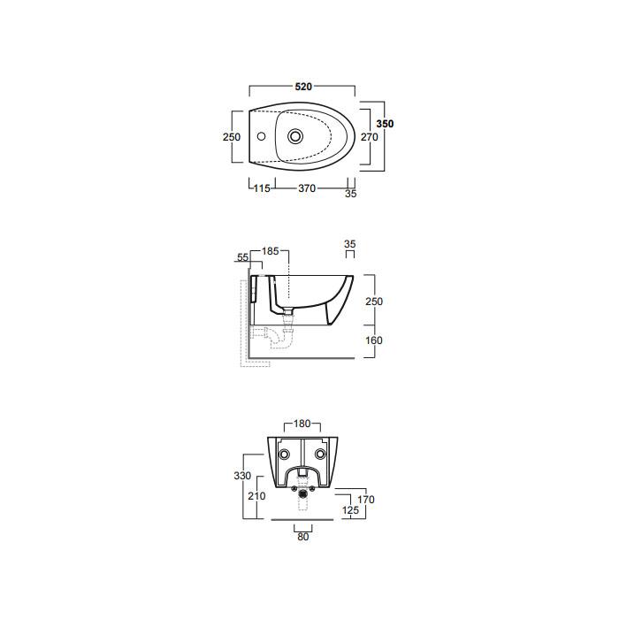 Биде подвесное Simas Lft Spazio LFT19 bi*1 52х35