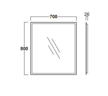 Зеркало с подсветкой Simas Frame FS1 80х70