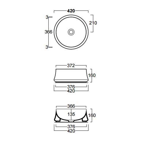 Раковина накладная Simas Sharp SH02bi*0 42х42